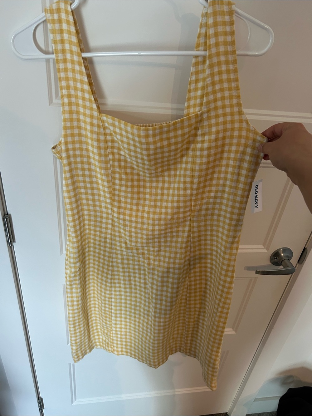 Old Navy Yellow Gingham Square-Neck Sundress